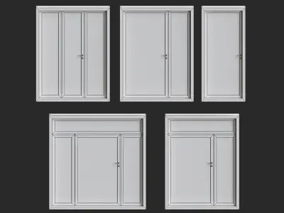 cartoon windows low poly 3d models pack for game Low-poly 3D model