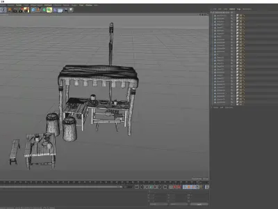 Chinese Store 3D Model Low-poly 3D model