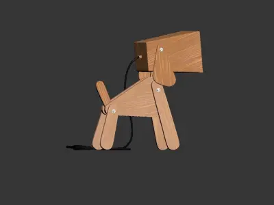 Decorative dog lamp 3D model