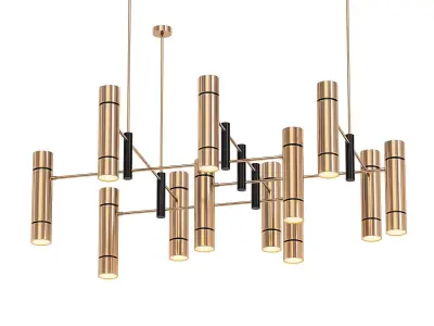 SL025 modern chandelier in brass 3D model