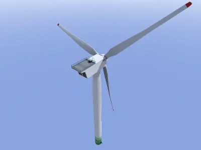 Wind power plant - seamless textures - mid poly 3D model