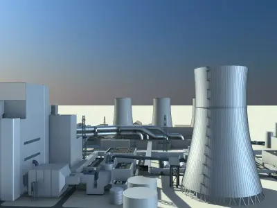 Thermal Power Plant 3D model