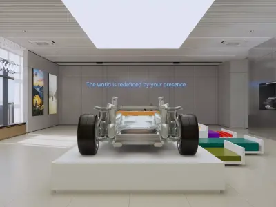 Futuristic EV Platform Chassis 3D Model   Modern Car Showroom  3D model