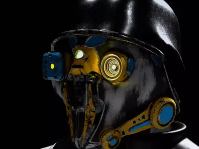 Hard surface robot low poly FBX Low-poly 3D model