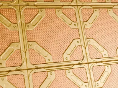 Orange Metal Plate PBR Seamless Texture