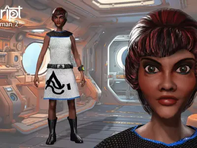 Argo Sci-fi Series Crew woman 2 Low-poly 3D model
