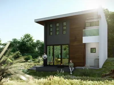 Two-storey Suburban House 3D model