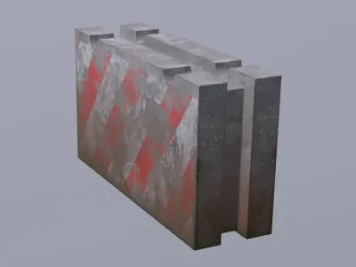 Concrete Barrier LOW POLY Low-poly 3D model purchase