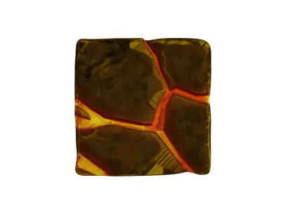 3D lava cube Low-poly 3D model