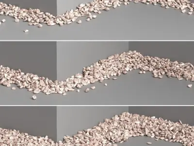 Gradient Pebbles Paths 01  3D model