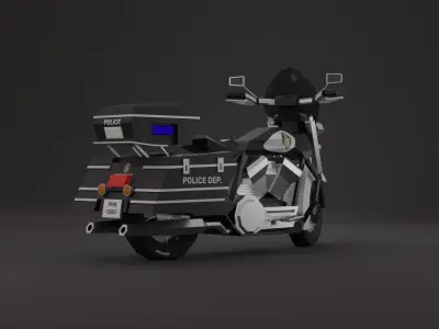 Police Motorcycle Low-poly 3D Model 3D model