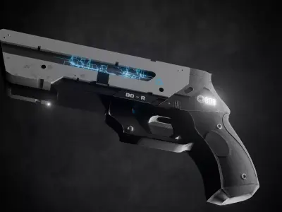 Futuristic Handgun - Sci Fi Pistol Low-poly 3D model
