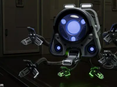 Sci-Fi Robot Drone Low-poly 3D model