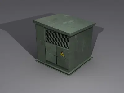 Transformator cabin Low-poly 3D model