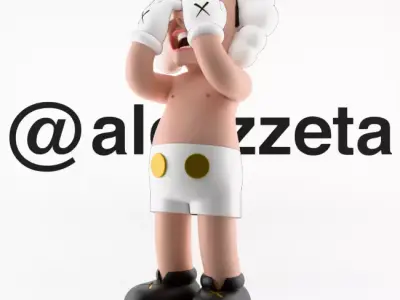 Kaws Yue Minjun Textured 3D model