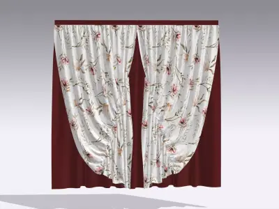 Curtain Low-poly 3D model