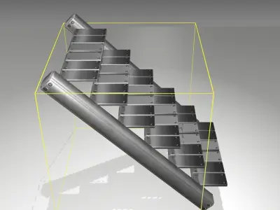 Futuristic Stairs - 15 - Basic Textures Low-poly 3D model