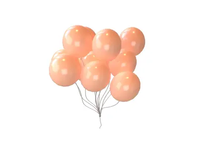 Bunch of Balloons v1 008 Low-poly 3D model