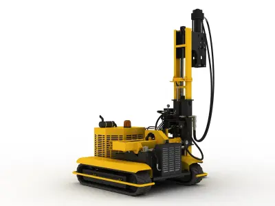  Pile Driver Machine Design Realistic High Detailed 