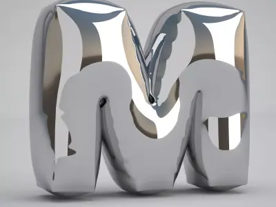 M Balloon Silver 3D model