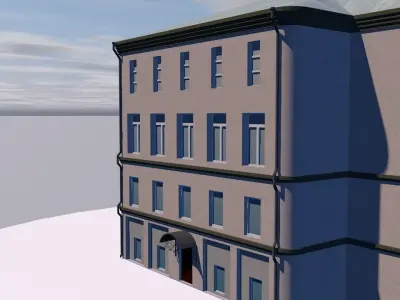 Postal office  Low-poly 3D model