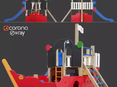 Childrens playground Pirate ship 3D model