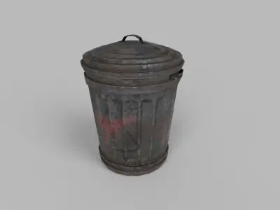 TRASH CAN LOW-POLY 3D MODEL Low-poly 3D model