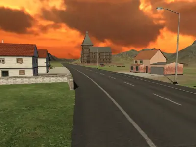 Urban Landscape - Firestation Low-poly 3D model