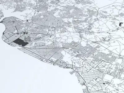 Havana Road Network and Streets 3D model