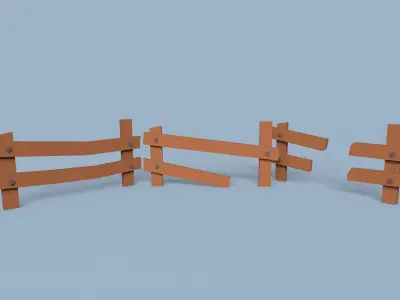 LOW POLY WOODEN PROPS Low-poly 3D model