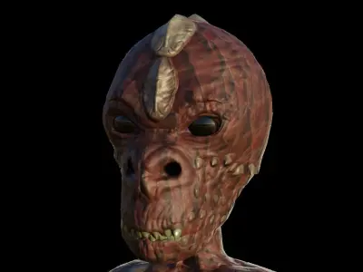 Alien Reptoid Low-poly 3D model