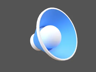 Sound Speaker Icon v1 004 Low-poly 3D model
