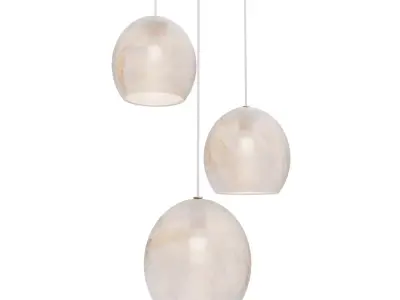 Lazio 3-Light Round Multi-Drop Pendant Currey Company 3D model