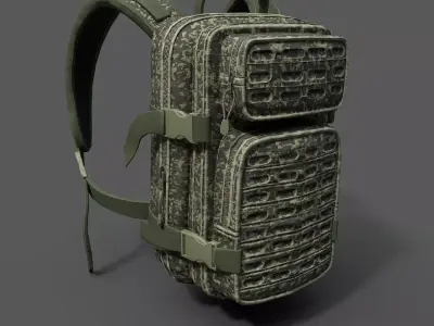 Military Backpack  scifi  Low-poly 3D model
