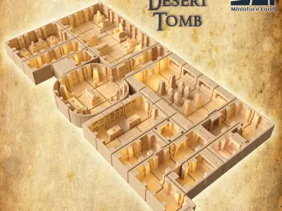 Small Desert Tomb Tabletop Terrain 28 MM 3D print model