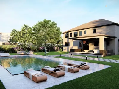  3D Exterior Scene 3D model design garden and landscape 3D model 14