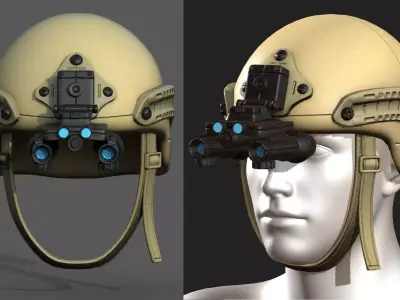 Helmet military combat soldier armor  Low-poly 3D model