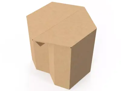 Cardboard stool Low-poly 3D model