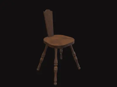 Medieval Spinning Chair Low-poly 3D model