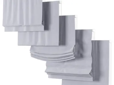 Roman Curtains 70 Five Types Corona 3D model