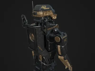 Elysium Droid Gold Skin - Bodyguard Low-poly 3D model