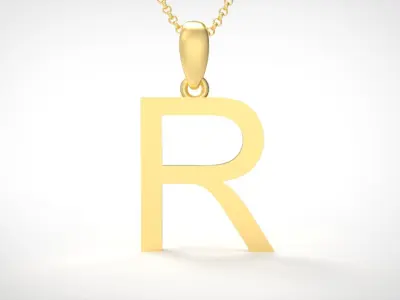 Model 618 Classic Initial Light R Letter 3D print model