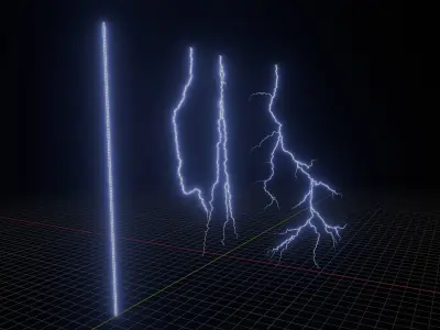 Lightning Rigged Animated Low-poly 3D model