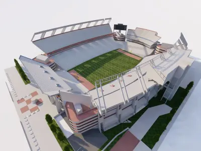 Football Stadium-American football 3D model