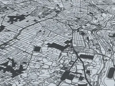 Madrid Road Network and Streets 3D model