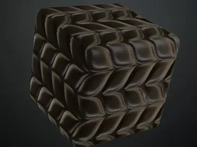 Dark Stylized Dragon Scale Pattern PBR Seamless Texture