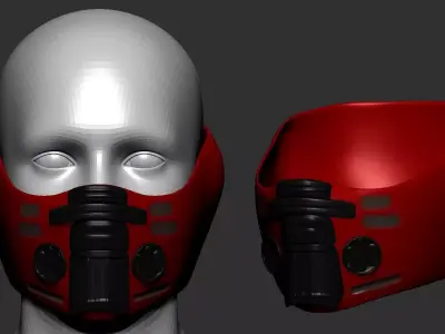 helmet mask high poly sculpt 3d printable 3D model