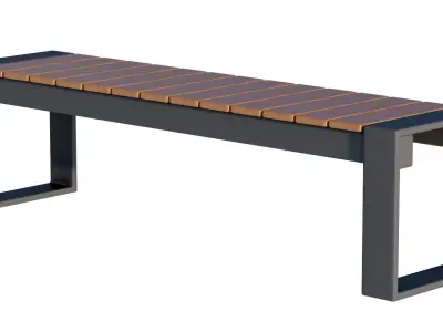 City Bench 01 Low-poly 3D model