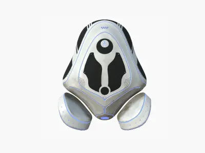 SciFi Backpack H07 White Dirt - Fashion Character Design Low-poly 3D model
