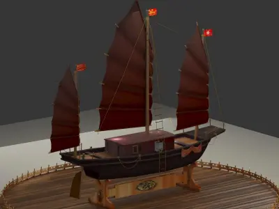 Chinese junk boat 3D model